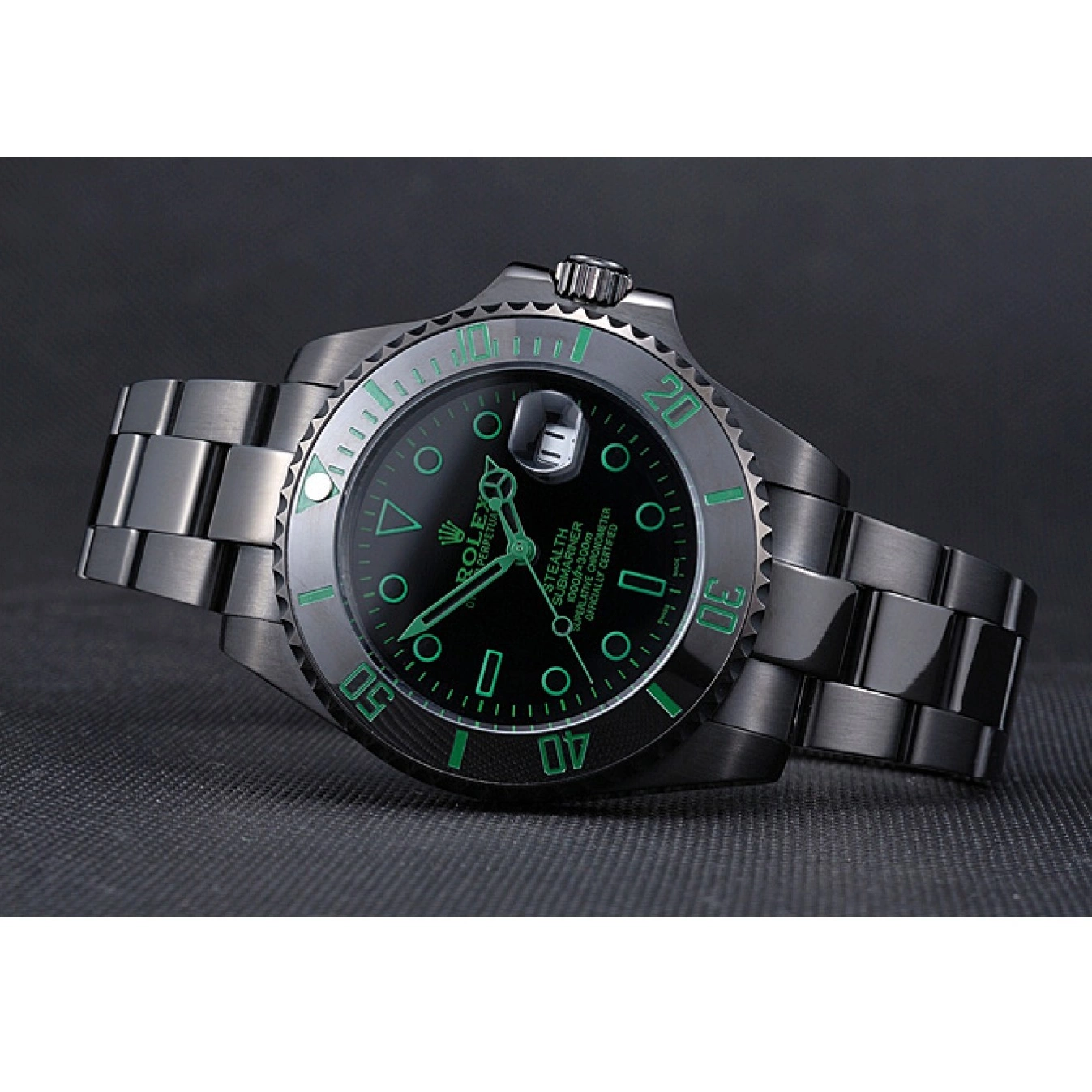 AAA replica watch 622007 Submariner Black Ceramic Stealth Rolex 0825